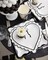 Square Black Edge Scalloped Party Plates – 8 Pack, 10” Elegant Black & White Design